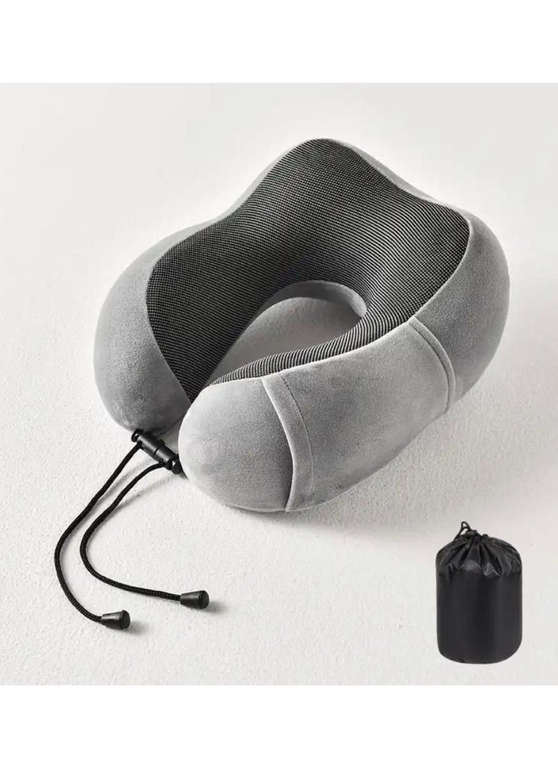 MORANO - Murano Travel Pillow, U Shape Memory Foam Pillow for Airplane and Car, Ergonomic Design Removable and Washable Invisible Zipper with Storage Bag Gift 3D Sleeping Mask - Image 1