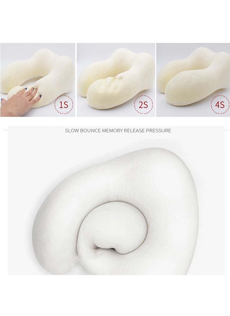 MORANO - Murano Travel Pillow, U Shape Memory Foam Pillow for Airplane and Car, Ergonomic Design Removable and Washable Invisible Zipper with Storage Bag Gift 3D Sleeping Mask - Image 1
