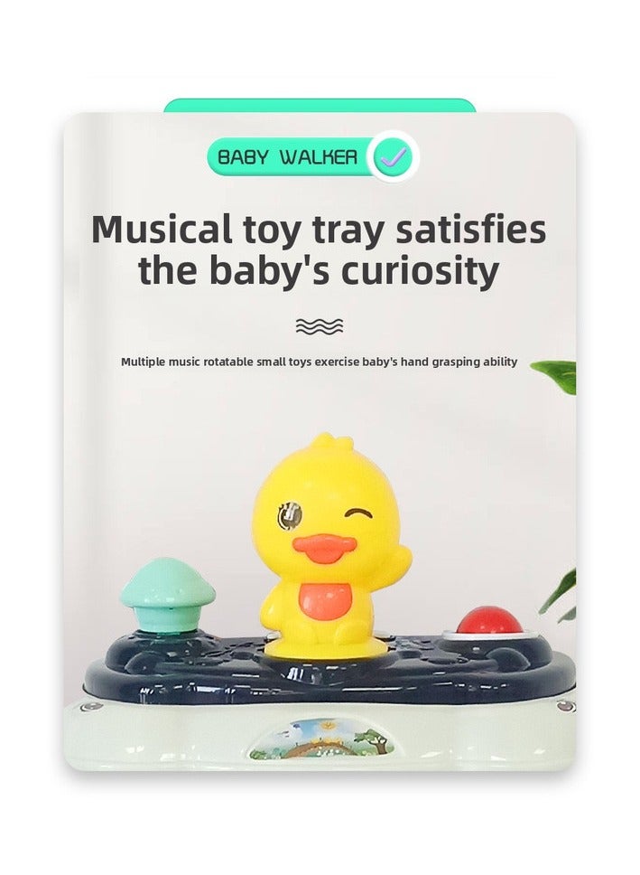 ORiTi Baby Walking Cart Multifunctional Anti Rollover Assistive Walking Cart With Music Foldable Learning Car Grey - Image 2