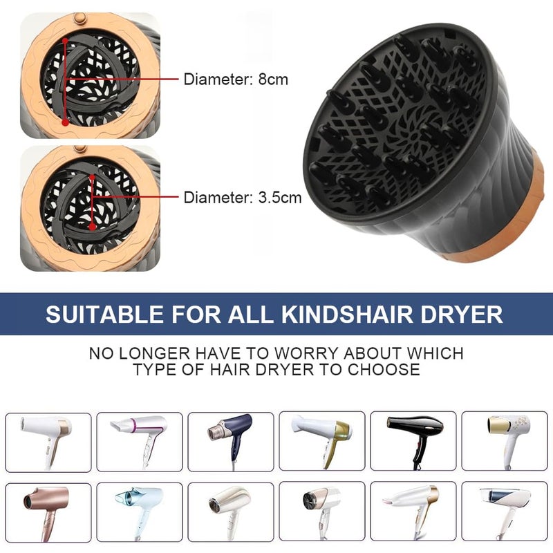 M'AYCREATE MAYCREATE® Curly Hair Diffuser for Hair Dryer,Heat-Resistant,Adaptable Clip-On Blow Dryer Diffuser Universal Styling Attachment Volumizing for Curly Boosting Volume - Image 2