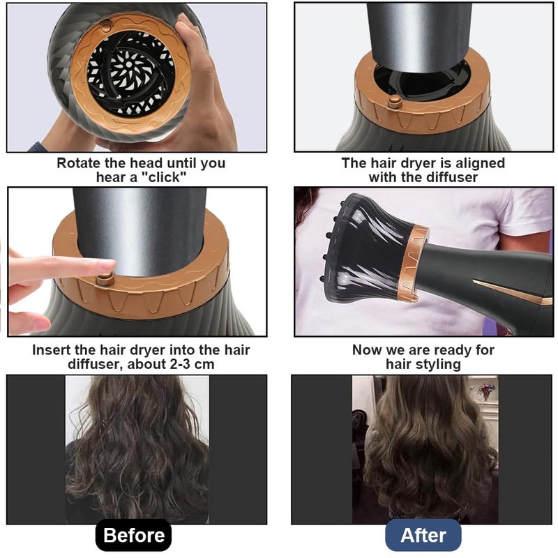 M'AYCREATE MAYCREATE® Curly Hair Diffuser for Hair Dryer,Heat-Resistant,Adaptable Clip-On Blow Dryer Diffuser Universal Styling Attachment Volumizing for Curly Boosting Volume - Image 3