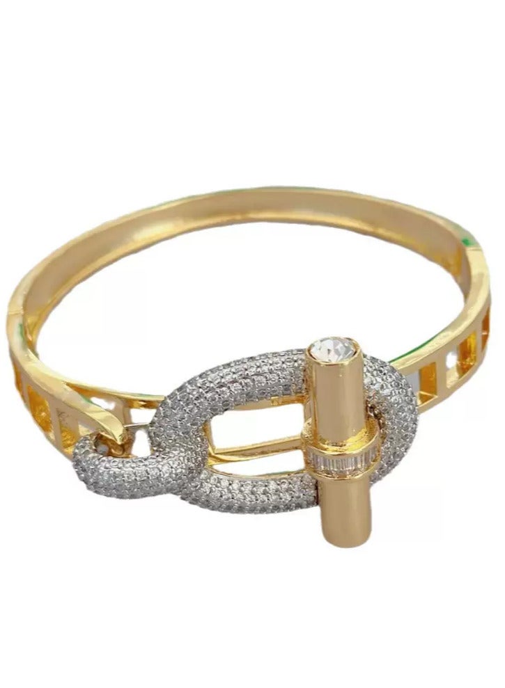 Sophisticated Copper and Zircon Bracelet,Luxe and Stylish,Megadeals-ae  - Image 1