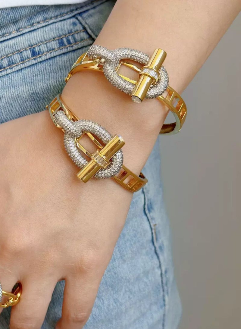 Sophisticated Copper and Zircon Bracelet,Luxe and Stylish,Megadeals-ae  - Image 2
