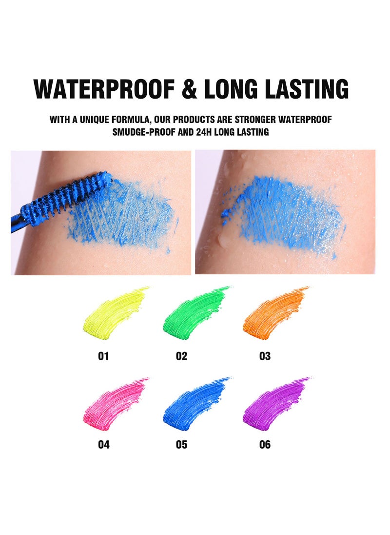 Handaiyan Mascara Volume And Long Waterproof Extreme Volume Colorful Neon Makeup Mascara Intense Length Lasting Curly Slender,Lengthening Smudge-Proof No Clumping,Easy To Apply Best Grande Lash  - Image 4