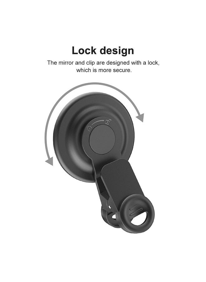 Generic - Clip-on Selfie Mirror for Phone Back Camera Universal Phone Selfie Mirror Replacement for iPhone 15/14/13/12/11 Android Smartphone Video Selfie Vlog Accessories with Carrying Bag Cleaning Cloth - Image 1
