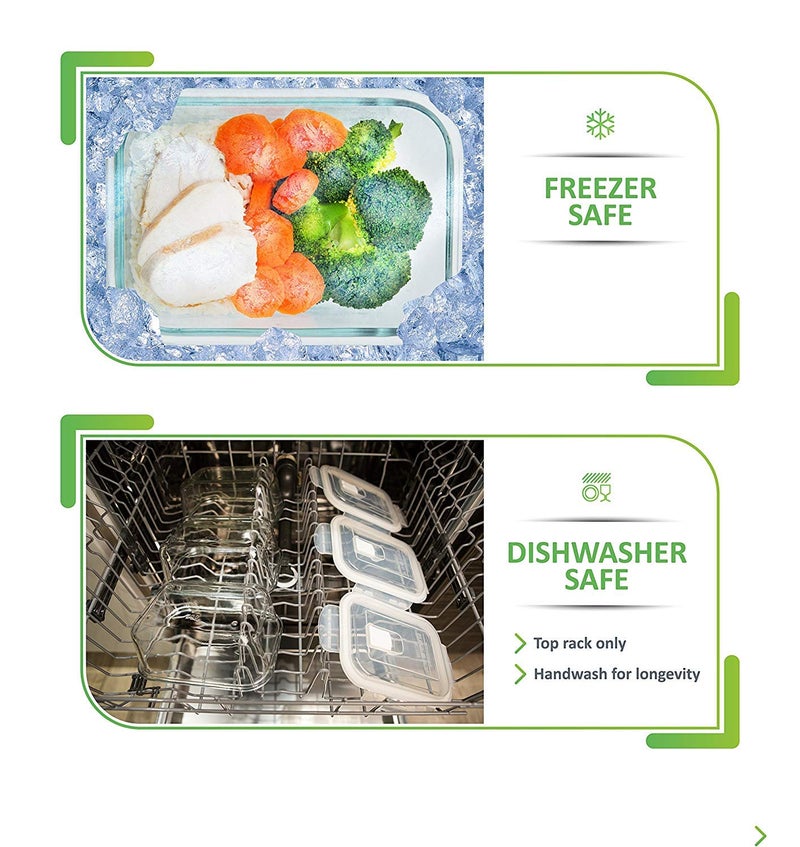 Prep Naturals PrepNaturals 5 Pack 30 Oz Glass Meal Prep Containers - Dishwasher Microwave Freezer Oven Safe - Glass Storage Containers with Lids (Multi-Compartment) - Image 4