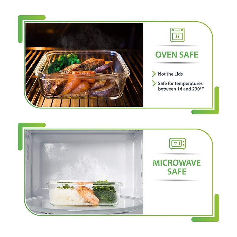 Prep Naturals PrepNaturals 5 Pack 30 Oz Glass Meal Prep Containers - Dishwasher Microwave Freezer Oven Safe - Glass Storage Containers with Lids (Multi-Compartment) - Image 3