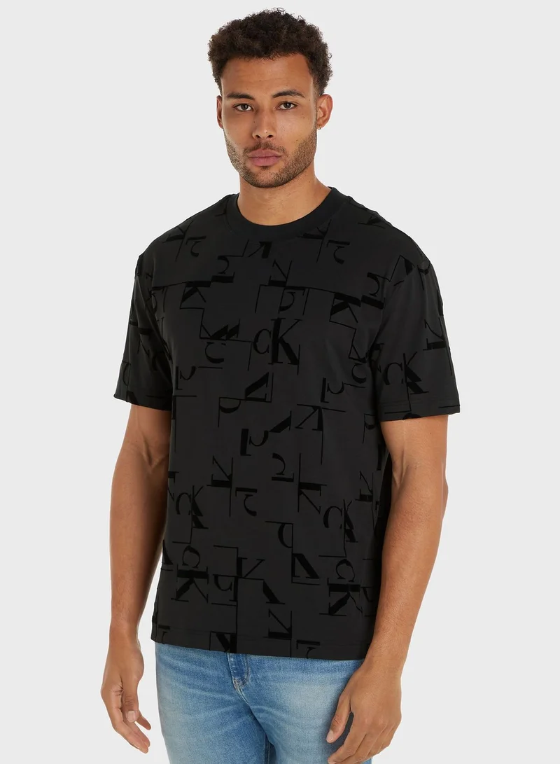 Calvin Klein Jeans All Over Print Crew Neck T-Shirt