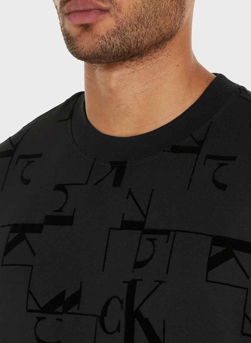 Calvin Klein Jeans All Over Print Crew Neck T-Shirt