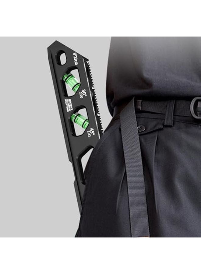 أداة محاذاة مزدوجة القياس 6 بوصة، 4 فقاعات هوائية، قاعدة مخددة على شكل V، ميزان روح من سبائك الألومنيوم متين - Image 3