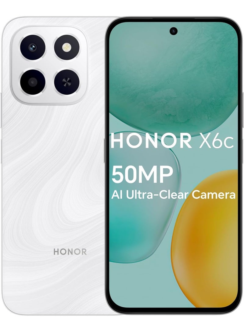 هونور X6c 4G ثنائي الشريحة 6GB RAM 256GB ROM أبيض ضوء القمر - النسخة الدولية - Image 1