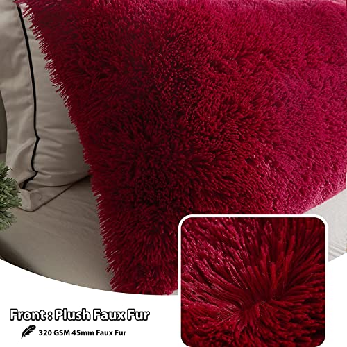 CottonFry Ultra Soft Velvet Body Solid Pillow Cover/Case Pillowcase with Hidden Zipper, Zippered Body Pillow Case (Red (Fur), 1 Pieces, 20x54), 53 x 137 cm, 250 TC - Image 3