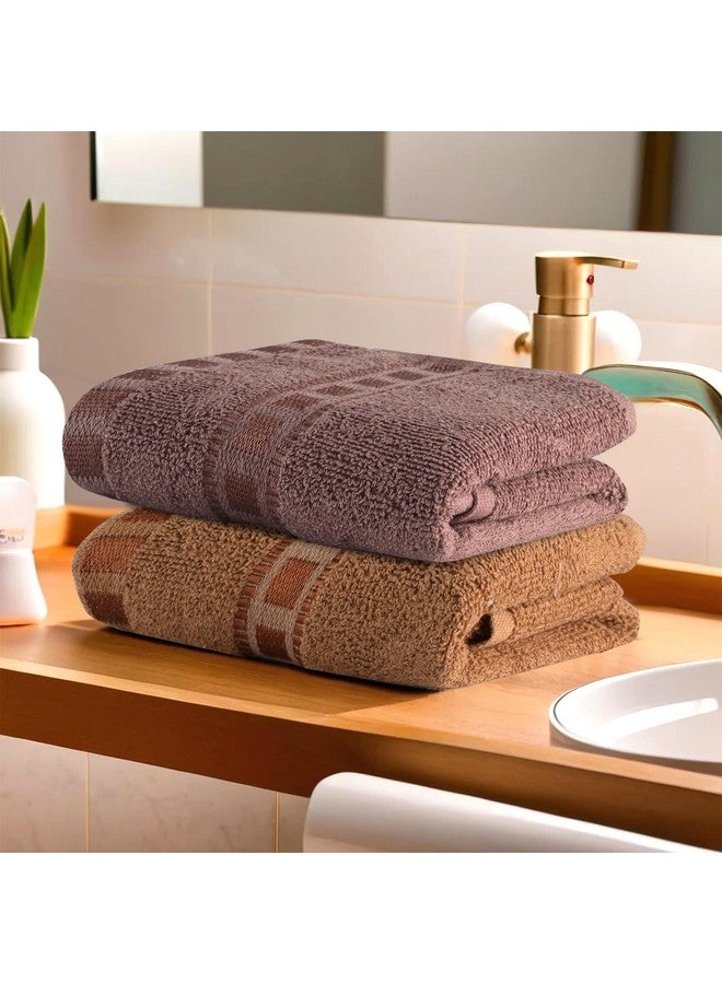 Kuber Industries Kuber Industries Pack of 2 Cotton Hand/Face Towels for Men & Women | Easily Washable | Workout Gym Napkins for Men | Pocket Towel - Golden & Brown  - Image 1