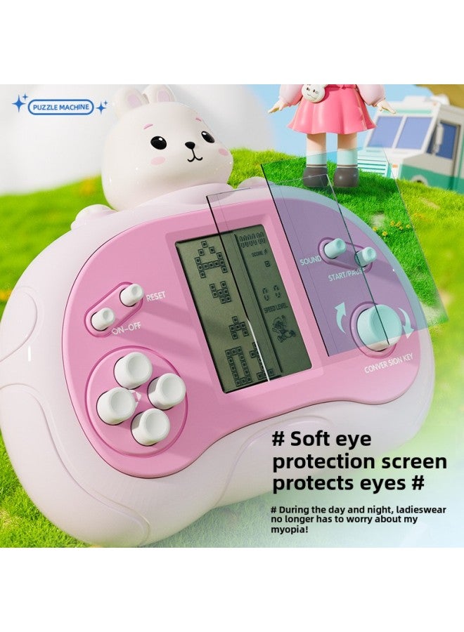 Tetris Game Toy Children's Retro Handheld Game Machine To Break Through The Competitive Fast Push Game Machine-Color:Russian Game Console [little Brown Bear] Does Not Come With Power  - Image 4