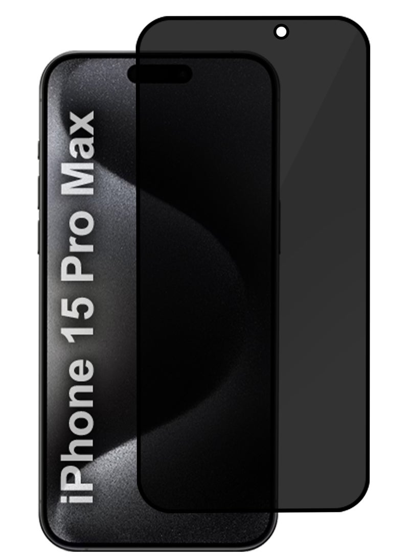 Privacy Screen Protector for iPhone 15 Pro Max – Magic Box Auto-Align, Full Glass, Anti-Spy, Case-Friendly