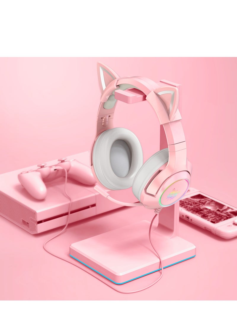 onikuma K9 Gaming Wired Headset With Microphone For PS4 /PS5 /XOne /XSeries /Nswitch /PC PINK - Image 3