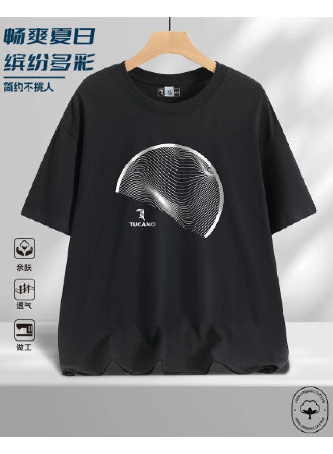 Tucano men's Summer Comfortable Loose Casual Round Neck Short Sleeve T-shirt - Image 1