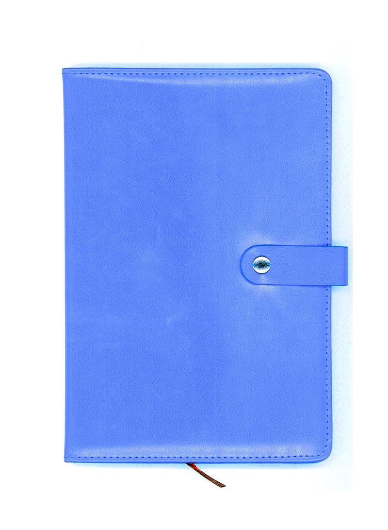 Generic A5 Size Executive Leather Cover Notebook 80 Sheets Blue Cover - Image 1