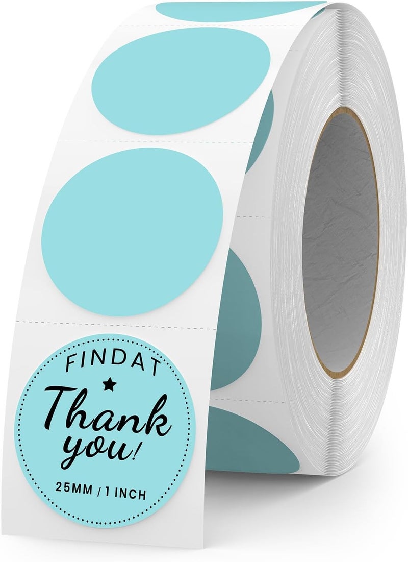 FINDAT Blue Round Thermal Labels 1 Inch Vinyl Circle Waterproof Direct Printer Sticker Self-Adhesive Perforated Name Tag for Logo DIY QR Design Office Address 500 PCS - Image 1