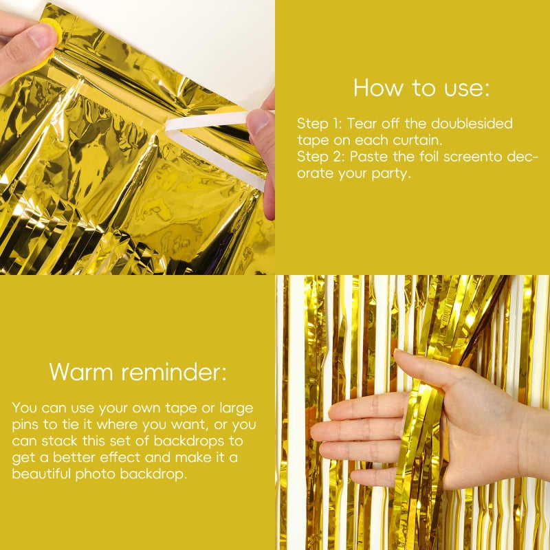 RUBFAC Gold Birthday Party Decorations Set Gold Birthday Banner Background Confetti Balloons and Tri-color Tassel Garland for Boys Girls Men Women Party - Image 4