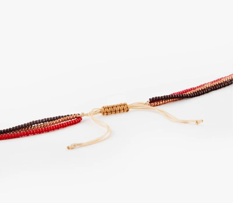 Minza  Minza “Mesgoon” Women’s Necklace, Pure 18K Gold Pomegranate Pendant, Czech Seed Beads, Handmade Beaded Necklace for Women, Jewelry for Casual & Special Occasion for Women | Best Price UAE