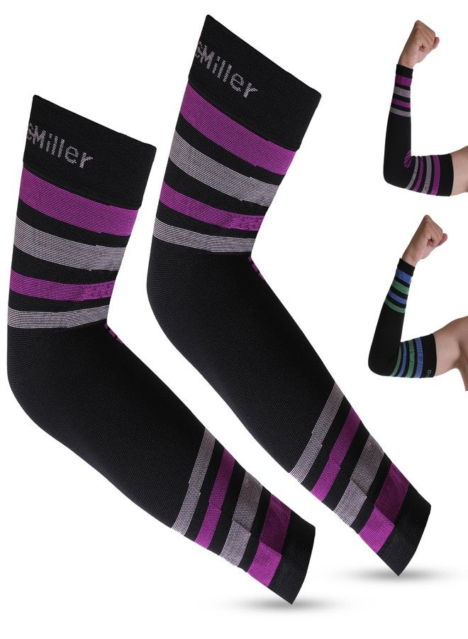 Doc Miller Compression Arm Sleeves 15-20 mmHg for Men and Women, Lymphedema, Swelling and Circulation Support, Pain Relief, Elbow, Forearm and Upper Arm Coverage, UV Protection, Sports & Recovery - Image 1