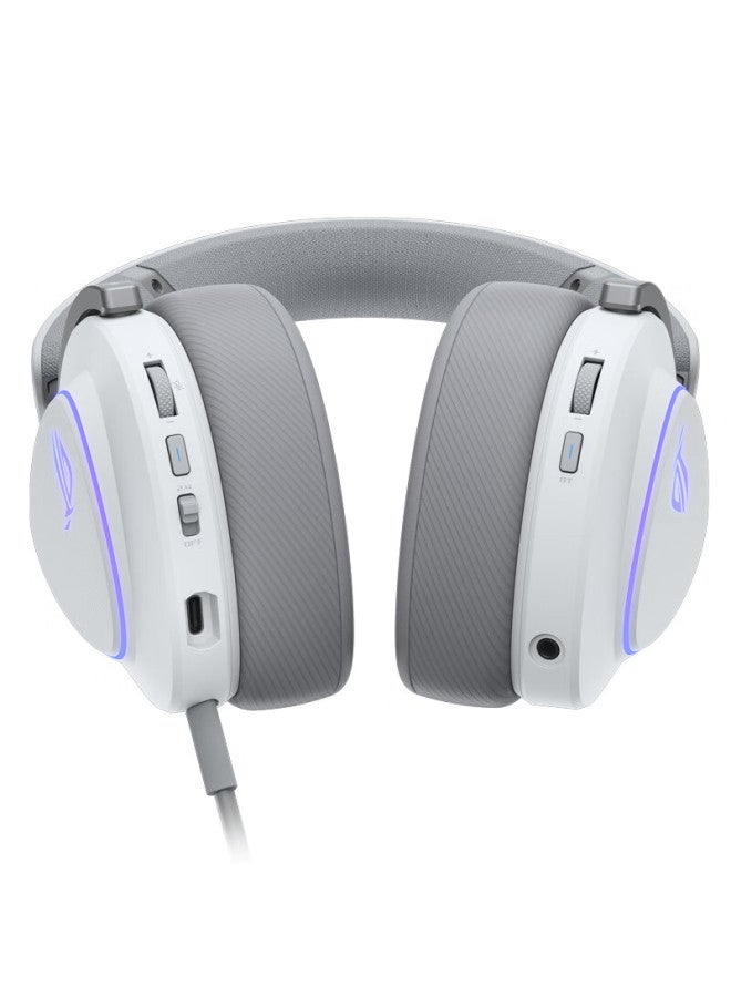 Rog Prism 2 Wireless Gaming Headset With Speednova Technology, Surround 7.1 Sound, 3.5mm, Moonlight White Delta - Image 4