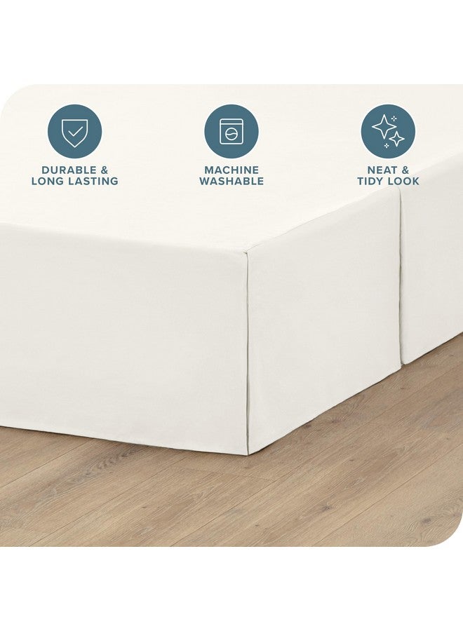 Bare Home Bare Home Bed Skirt Double Brushed Premium Microfiber, 15-Inch Tailored Drop Pleated Dust Ruffle, 1800 Ultra-Soft Collection, Shrink and Fade Resistant (Queen, Warm White) - Image 2