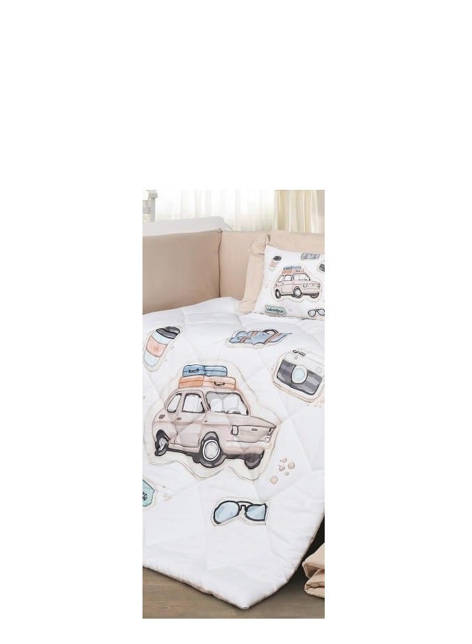 هورس مفرش سرير حواجز سرير اطفال 5 قطع صيفي ليمنح طفلك الراحة من المايكروفايبر ، 5 قطع مقاس اللحاف 132x104سم - Image 3