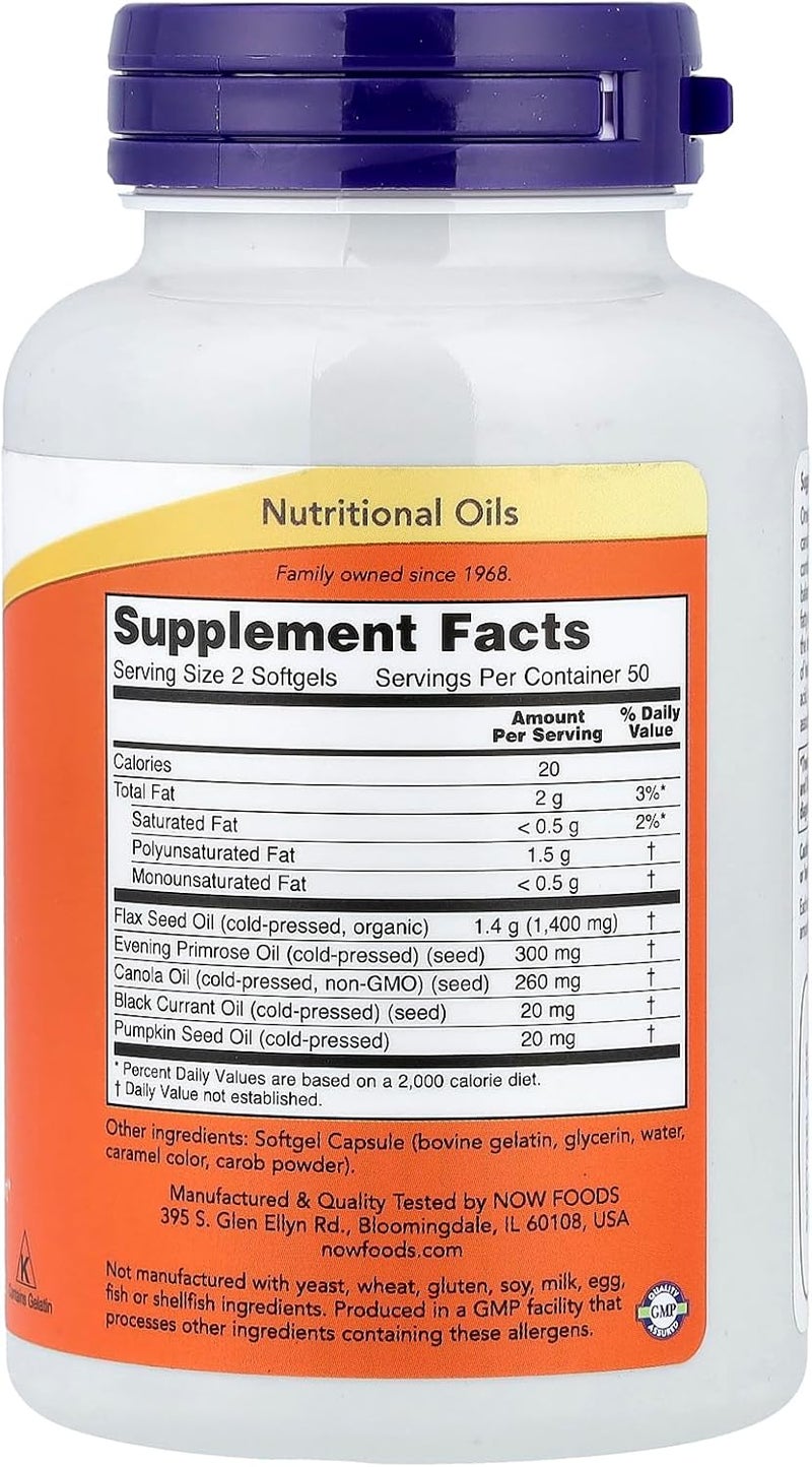 Now Foods Omega 3-6-9 Vitamin, 1000 Mg 100 Softgels - Image 2