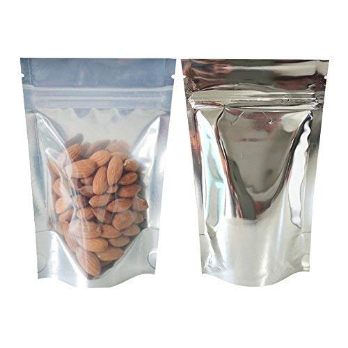 Deera DEERA Stand Up Ziplock Reusable Airtight Polyester Storage Pouch SemiSilver160mmX230mmPack of 100  - Image 5