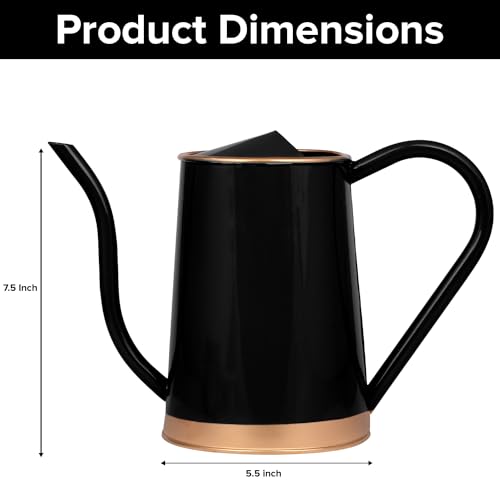 Oriley 1.5 Liter Watering Can with Long Spout Garden Accessories Lightweight Sprayer for Indoor Outdoor Terrace Plants (Pack of 1, Black) - Image 3