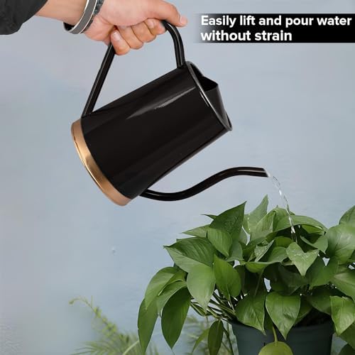 Oriley 1.5 Liter Watering Can with Long Spout Garden Accessories Lightweight Sprayer for Indoor Outdoor Terrace Plants (Pack of 1, Black) - Image 5