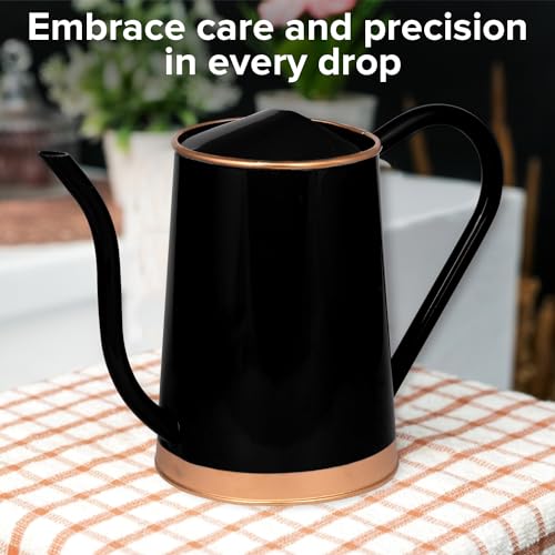 Oriley 1.5 Liter Watering Can with Long Spout Garden Accessories Lightweight Sprayer for Indoor Outdoor Terrace Plants (Pack of 1, Black) - Image 4