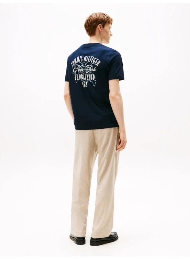 تومي هيلفيغر تيشيرت بياقة دائرية برسومات