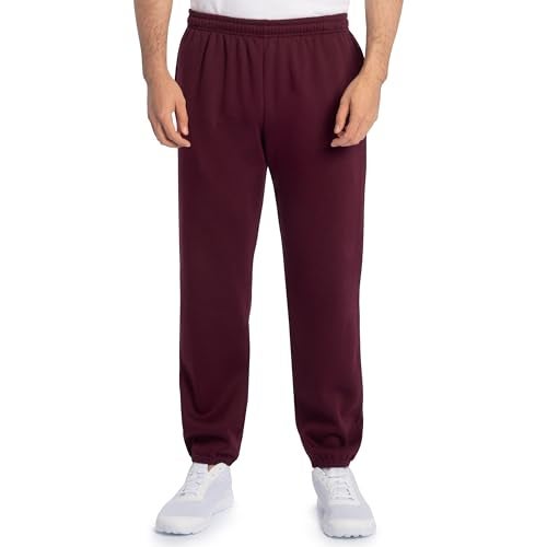 Fruit of the Loom Men's Eversoft Fleece Sweatpants & Joggers, Sweatpants-Maroon, Medium - Image 1