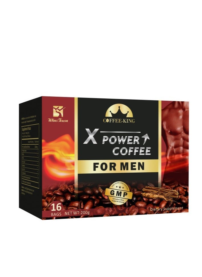 Wins Town Man X power custom coffee herbal healthy Organic herbs Instant Maca black Coffee for men 16 bags  - Image 1