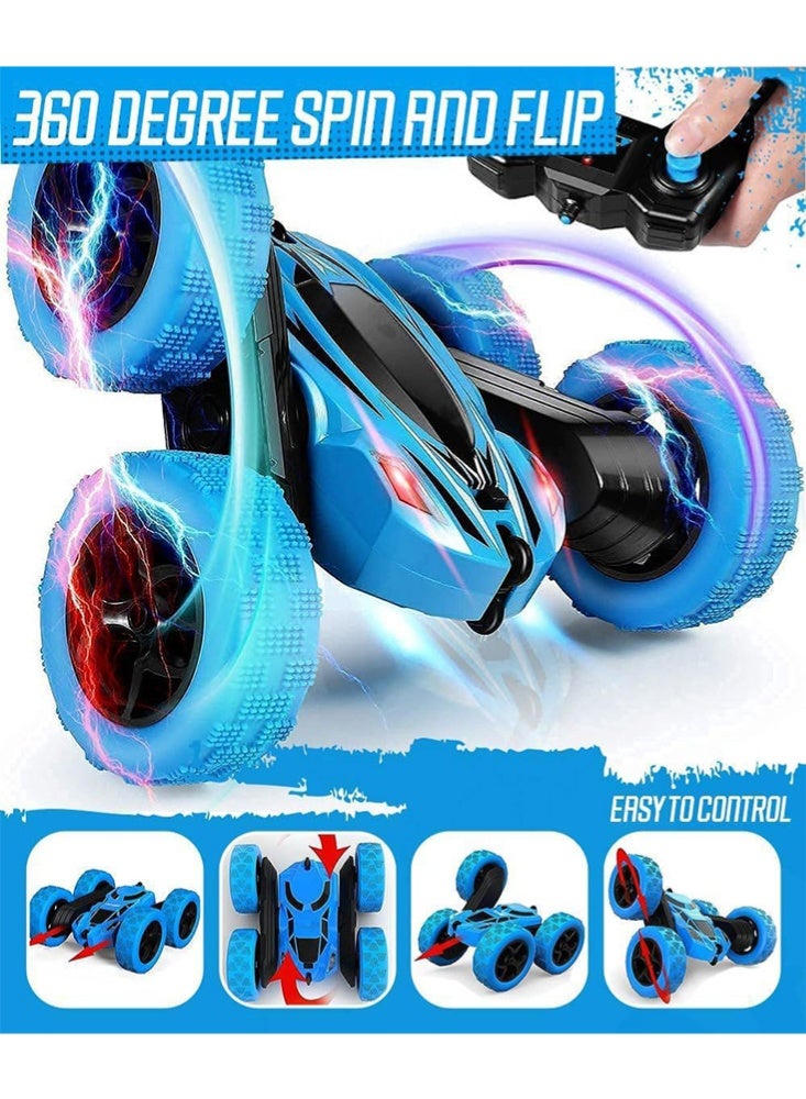 Metoo Remote Control Car, RC Cars with Sides Light Strip and Headlights, Double Sided 360°Rotating, 2.4GHz Electric Race Stunt Toy Car Rechargeable Toy Cars for Ages 4-12 Kids Toy, Boys Girls Birthday Gift - Image 4