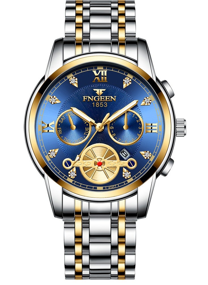 فنجين ساعات رجالية فاخرة، ساعة رياضية مقاومة للماء حتى 30 متر، ساعة يد مرصعة بالألماس - Image 2