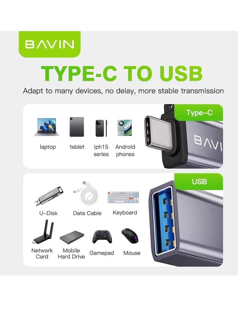Bavin OTG Adaptor USB 3.0 Fast Data Transfer for Type-C Phones and Laptop Tablet Gamepad Printer Keyboard - Image 2