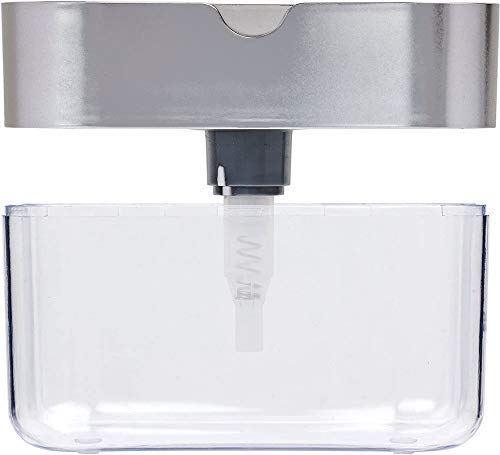 Lexazo 2in 1 Plastic Soap Pump Dispenser Sponge Holder for Dish Soap and Sponge for Kitchen 380 ml Liquid Lotion Foam Dispenser - Image 2