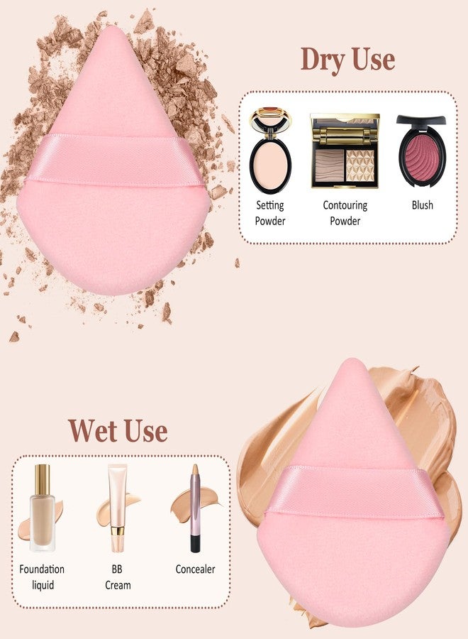 Colovis 72 PCS Powder Puff, Face Soft Makeup Sponge, Velour Triangle Powder Puff for Foundation, Makeup Puff Setting Makeup for Loose Powder, Beauty Tools(Pink) - Image 5