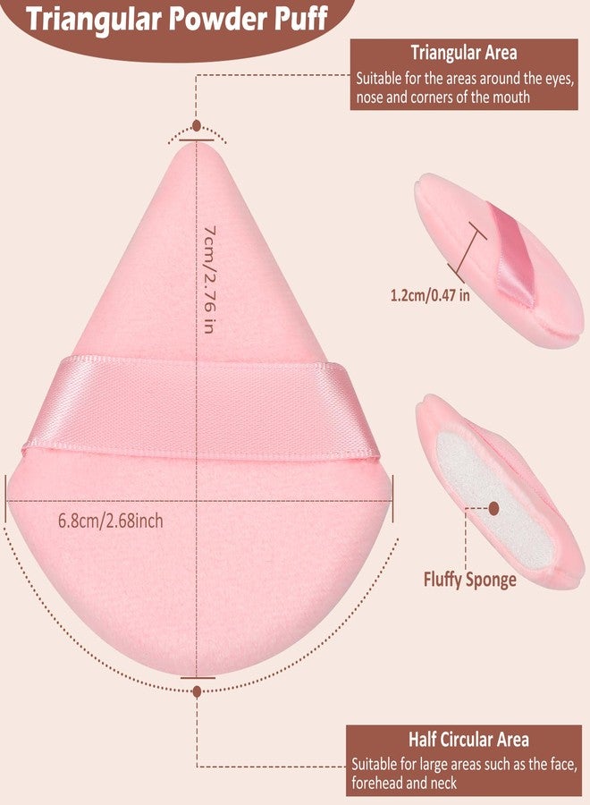 Colovis 72 PCS Powder Puff, Face Soft Makeup Sponge, Velour Triangle Powder Puff for Foundation, Makeup Puff Setting Makeup for Loose Powder, Beauty Tools(Pink) - Image 2
