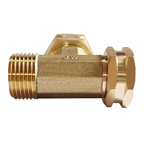 Joywayus 3/4 GHT Threaded Brass Swivel Pipe Fitting Tee T 3-way 3/4" GHT Female × 3/4" GHT Female × 3/4" GHT Male Adapter - Image 5