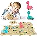 YOOYID Puzzle Racer Kids Car Track Set with 2 Dino Cars Kids Toys Boys 35 Toys for 3 4 5 6 Year Old Boys Toys for Ages 34 Car Tracks for Toddlers Montessori Toys for 3 Year Old - Image 2