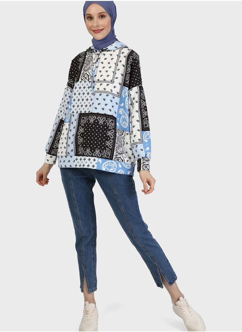 Benin by modanisa - Printed Tunic - Image 1