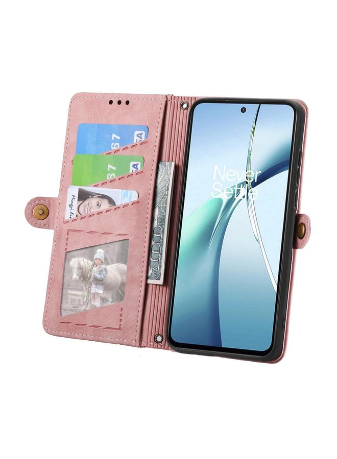 اس-توب جراب لهاتف Samsung Galaxy S25 Edge 5G، جراب هاتف جلدي بتصميم هندسي مزود بسحاب ومشبك جانبي - Image 3