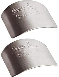 QHQ-SHININGLIFI QHQ-SHININGLIFI 2PCS Finger Guard For Cutting, Stainless Steel Finger Hand Protector Kitchen Tool/Safe Slice Knife - Image 1