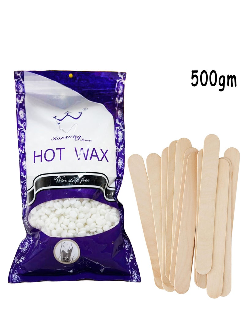 Konsung Beauty High Quality Hair Removal Hot Wax Beans Milk 500gm With 10 pcs Wax Sticks