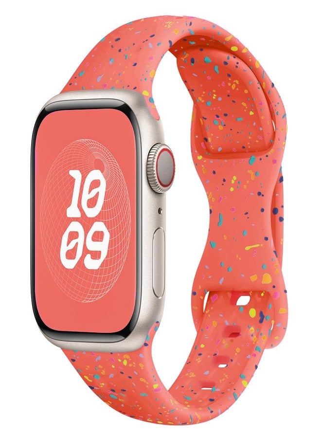 أساور رياضية لساعة Apple Watch Band 40 مم 41 مم 38 مم 44 مم 45 مم 46 مم 42 مم أساور iWatch للنساء والأطفال والرجال، حزام سيليكون بلاستيكي معاد تدويره لطيف لساعة Apple Watch Series 11 10 9 8 7 6 5 4 3 SE 3/2nd Ultra 49 مم - Image 1